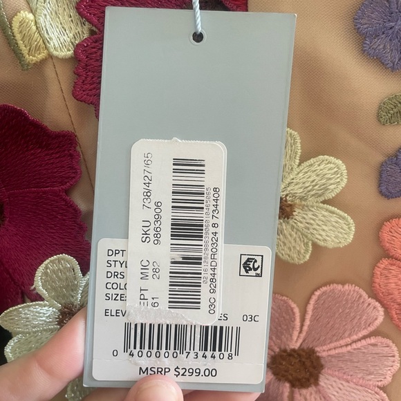 NWT Antonio Melani Sunny Multi Floral Applique Embroidered Mini Dress - Picture 11 of 11